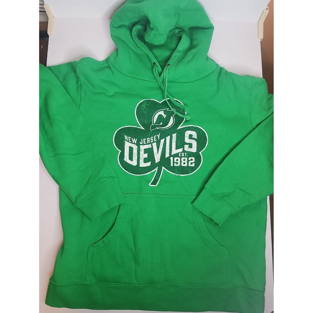 Fanatics NHL New Jersey Devils St Patricks Day Shamrock Hoodie Sweatshirt M 2017